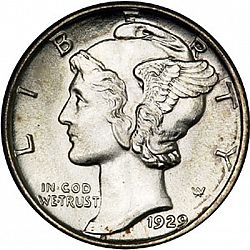 dime 1929 Large Obverse coin