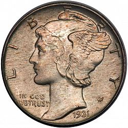 dime 1931 Large Obverse coin