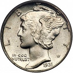 dime 1931 Large Obverse coin