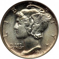 dime 1945 Large Obverse coin