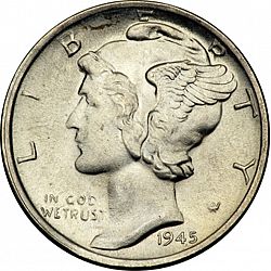 dime 1945 Large Obverse coin