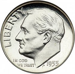 dime 1953 Large Obverse coin