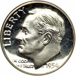 dime 1954 Large Obverse coin