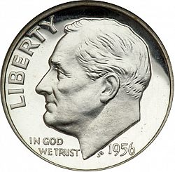 dime 1956 Large Obverse coin