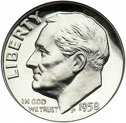 dime 1958 Large Obverse coin
