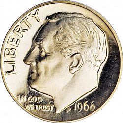 dime 1966 Large Obverse coin