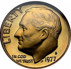 dime 1977 Large Obverse coin
