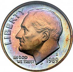 dime 1989 Large Obverse coin