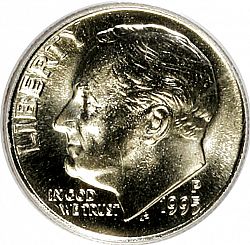 dime 1995 Large Obverse coin