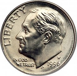dime 1996 Large Obverse coin
