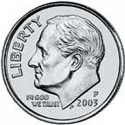 dime 2003 Large Obverse coin