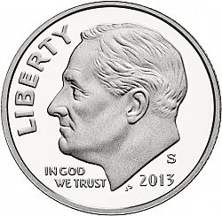 dime 2013 Large Obverse coin