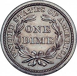 dime 1843 Large Reverse coin