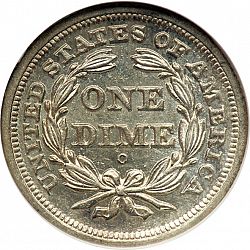 dime 1849 Large Reverse coin