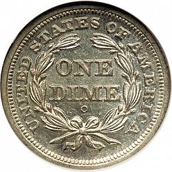 dime 1849 Large Reverse coin
