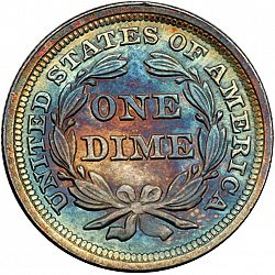 dime 1857 Large Reverse coin