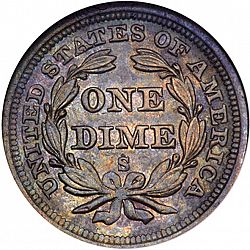 dime 1859 Large Reverse coin