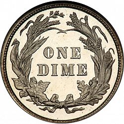 dime 1896 Large Reverse coin