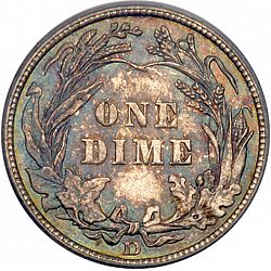 dime 1907 Large Reverse coin