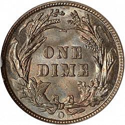dime 1907 Large Reverse coin