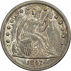 1 dollar 1847 Large Obverse coin