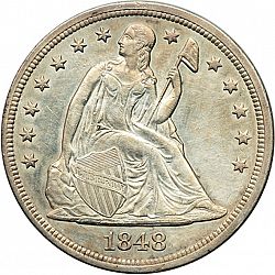 1 dollar 1848 Large Obverse coin