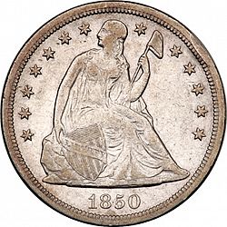 1 dollar 1850 Large Obverse coin