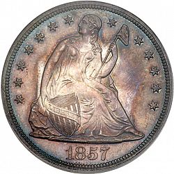 1 dollar 1857 Large Obverse coin