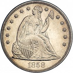 1 dollar 1858 Large Obverse coin