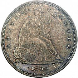 1 dollar 1859 Large Obverse coin