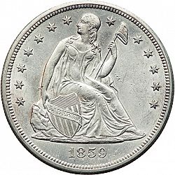 1 dollar 1859 Large Obverse coin