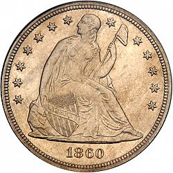 1 dollar 1860 Large Obverse coin