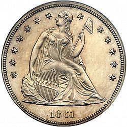 1 dollar 1861 Large Obverse coin