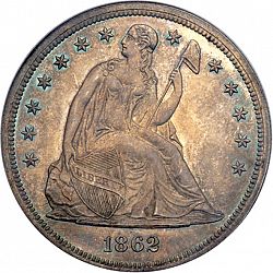 1 dollar 1862 Large Obverse coin