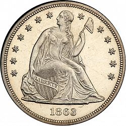 1 dollar 1863 Large Obverse coin