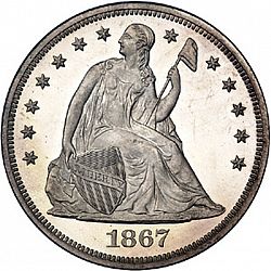 1 dollar 1867 Large Obverse coin