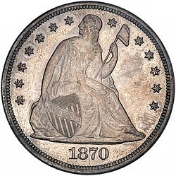 1 dollar 1870 Large Obverse coin