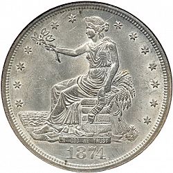 1 dollar 1874 Large Obverse coin