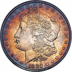 1 dollar 1880 Large Obverse coin