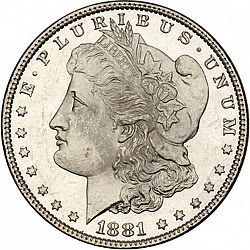 1 dollar 1881 Large Obverse coin