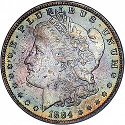 1 dollar 1884 Large Obverse coin