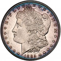 1 dollar 1885 Large Obverse coin