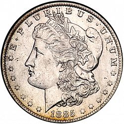 1 dollar 1885 Large Obverse coin