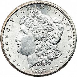 1 dollar 1887 Large Obverse coin