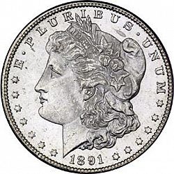 1 dollar 1891 Large Obverse coin