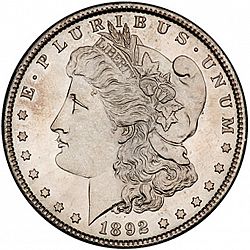 1 dollar 1892 Large Obverse coin