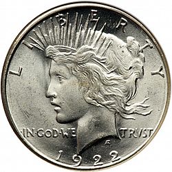 1 dollar 1922 Large Obverse coin