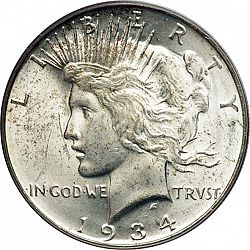 1 dollar 1934 Large Obverse coin