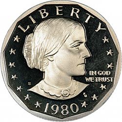 1 dollar 1980 Large Obverse coin