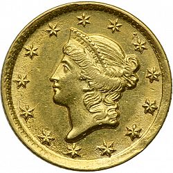 1 dollar - Gold 1849 Large Obverse coin